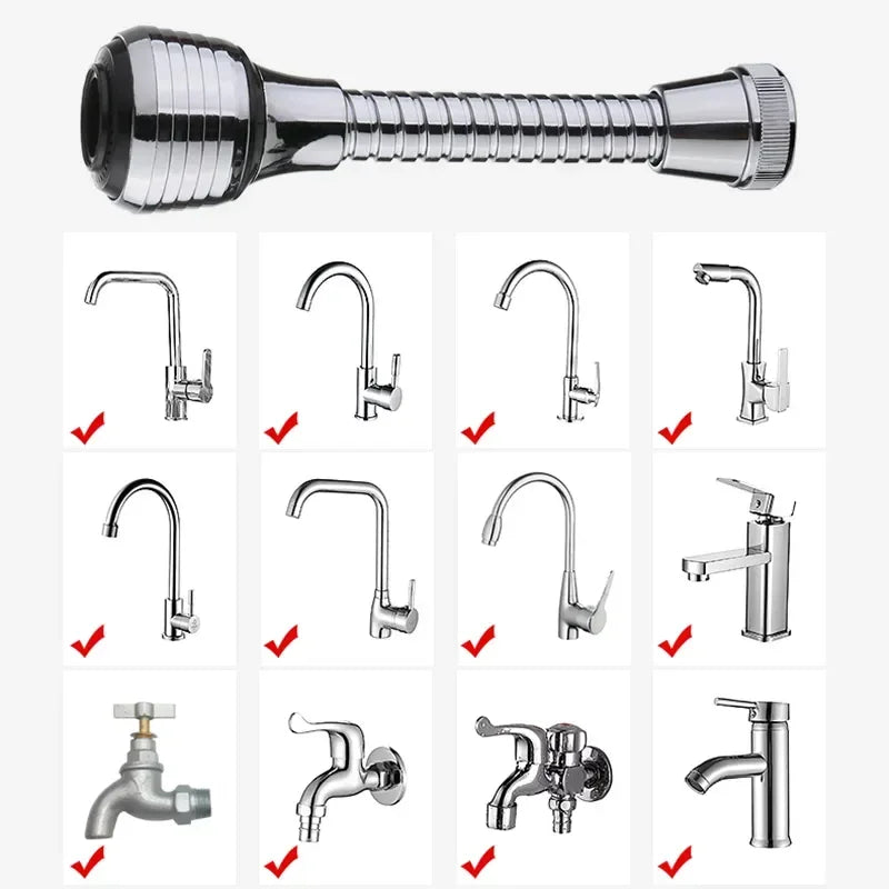 Extensor de Torneira 360° Rotativo – Alta Pressão & Poupador de Água